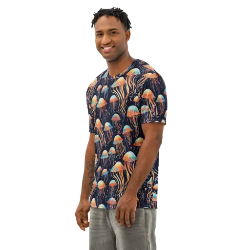 Luminous Current on a Men's Cotton Crew Neck T-Shirt