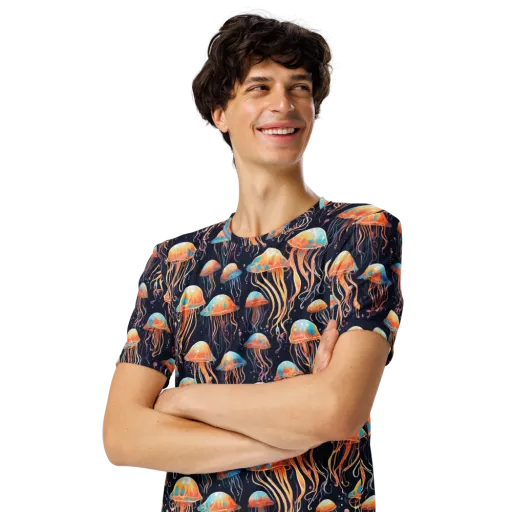 Luminous Current on a Men's Crew Neck T-Shirt