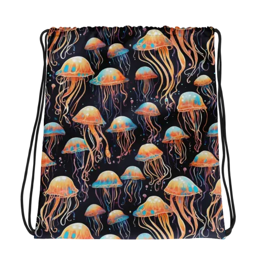 Luminous Current on a Drawstring Bag