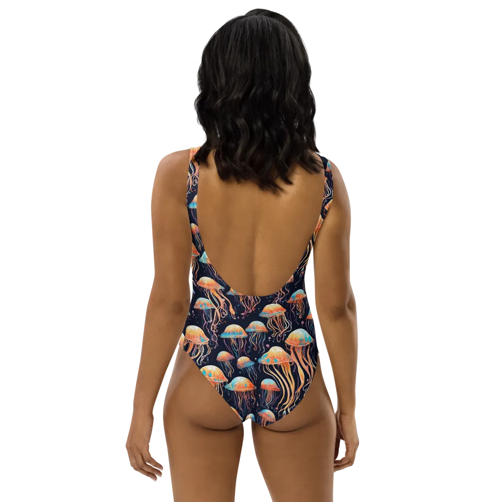 Luminous Current on One-Piece Swimsuit — Back