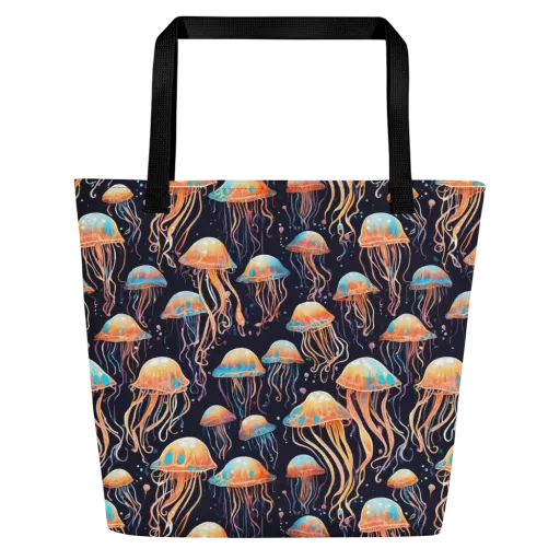 Luminous Current on a Large Tote Bag W/ Pocket