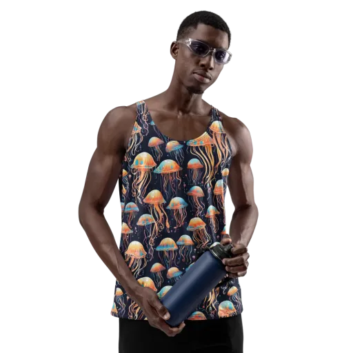 Luminous Current on a Men's Tank Top