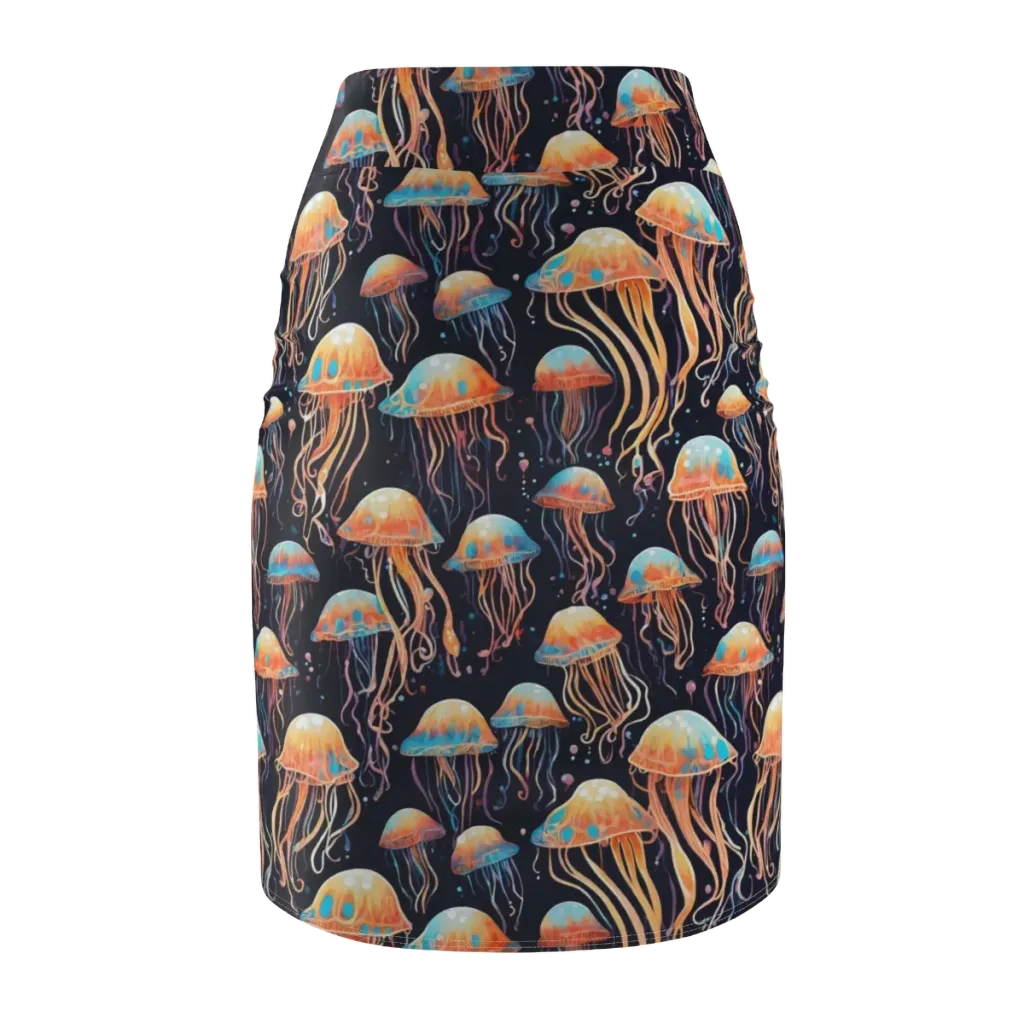 Luminous Current on Pencil Skirt — Back