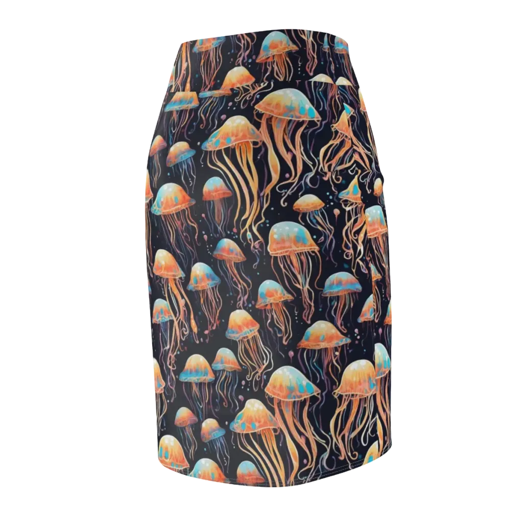 Luminous Current on Pencil Skirt — Back Side