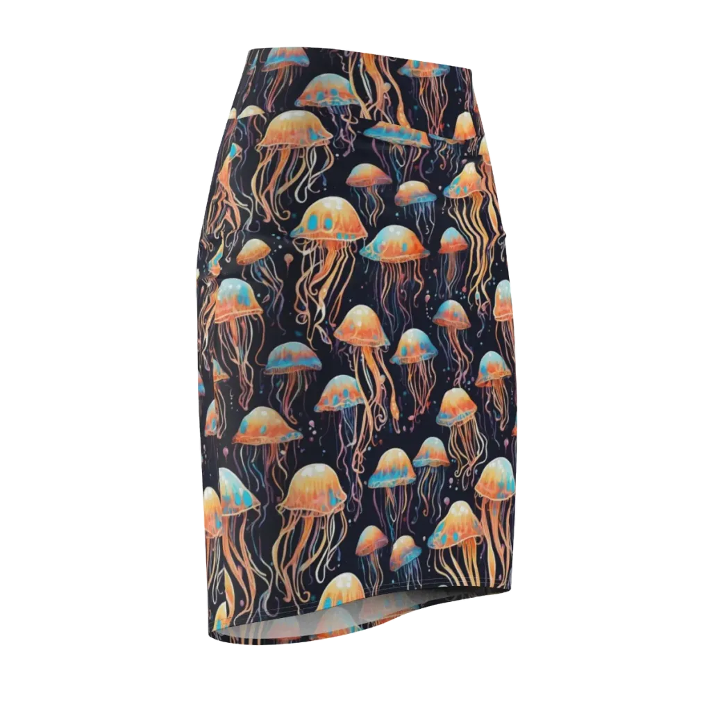 Luminous Current on Pencil Skirt — Front Side