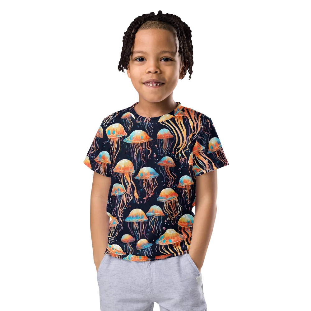 Luminous Current on Kids Crew Neck T-Shirt — Front
