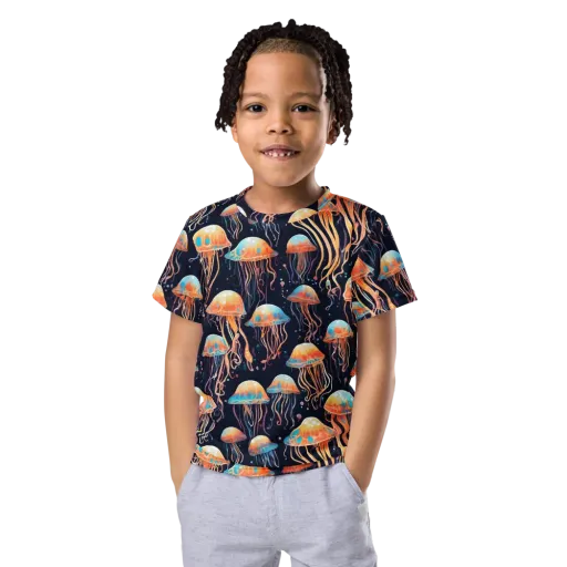 Luminous Current on a Kids Crew Neck T-Shirt