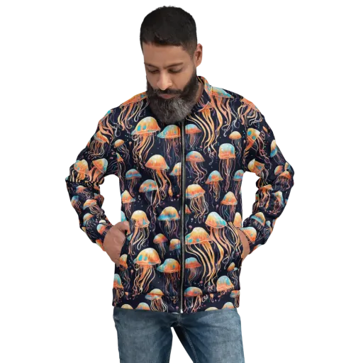 Luminous Current on a Bomber Jacket
