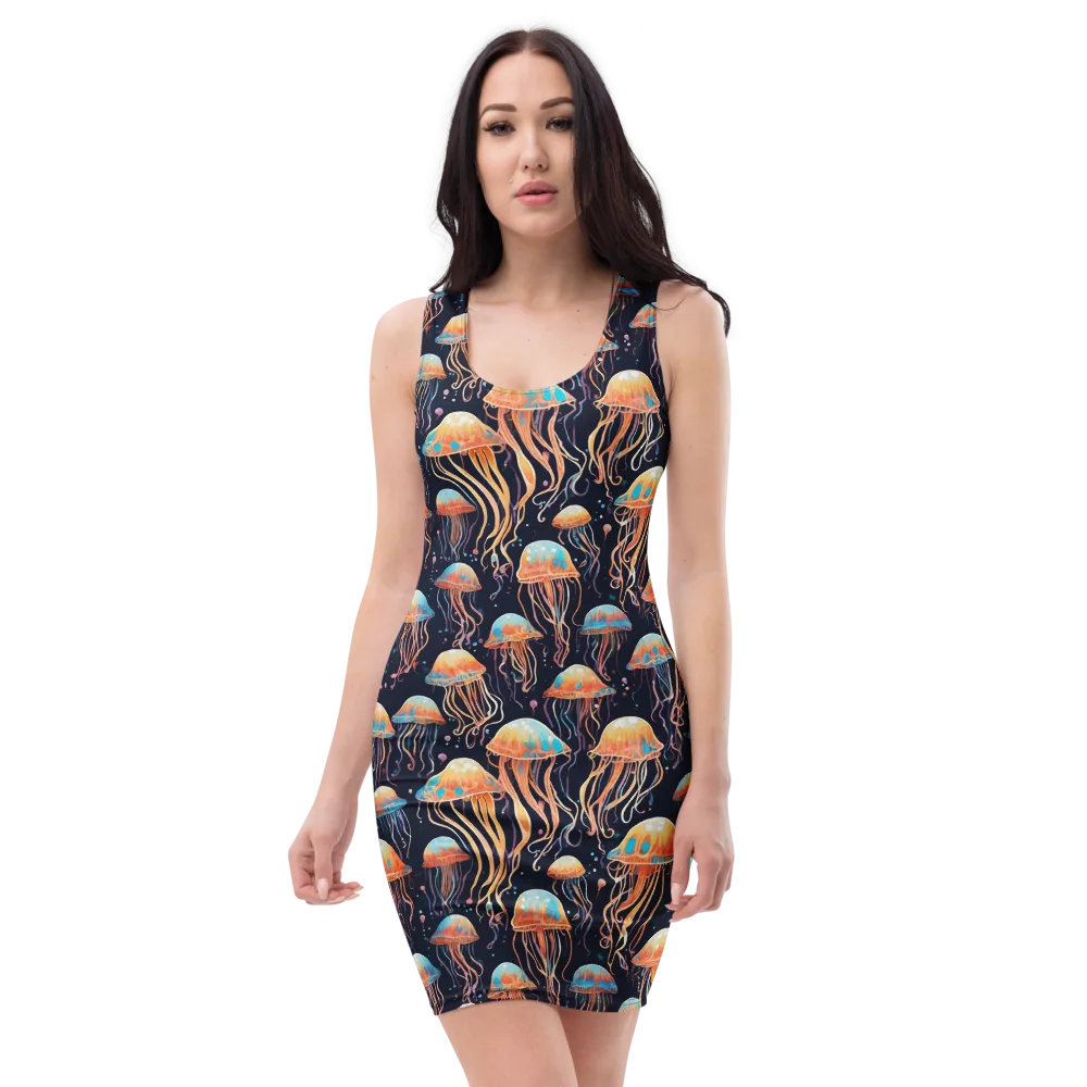 Luminous Current on Bodycon Dress — Front
