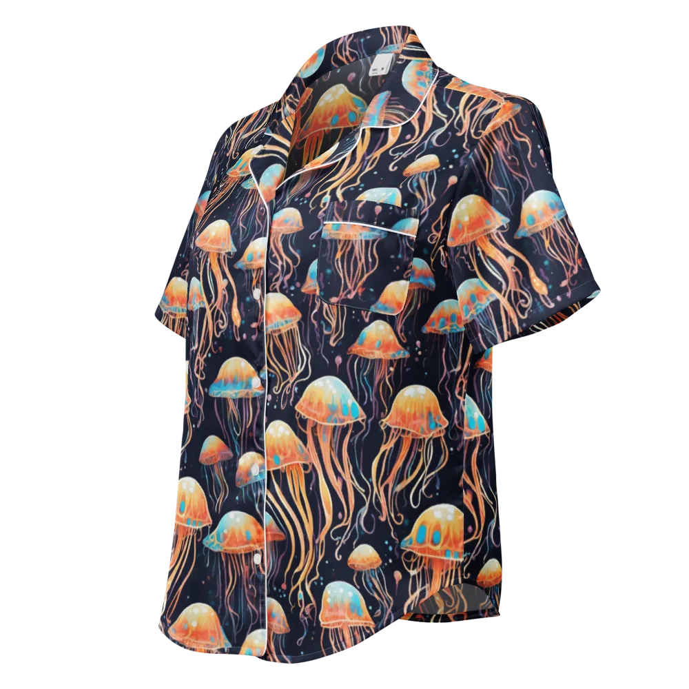 Luminous Current on Women's Short Sleeve Pajama Top — Left Front