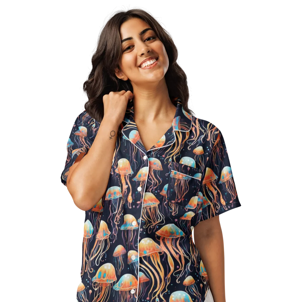 Luminous Current on Women's Short Sleeve Pajama Top — Front