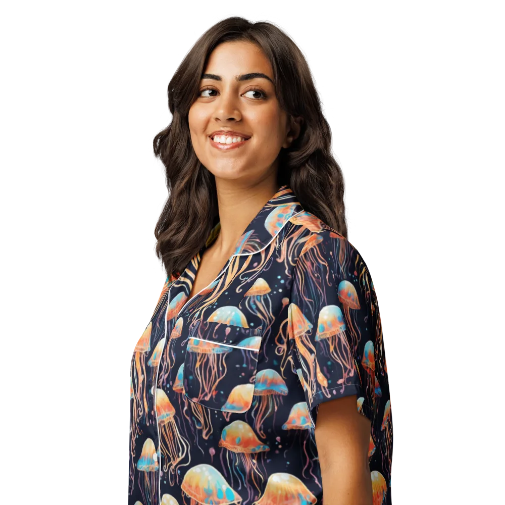 Luminous Current on Women's Short Sleeve Pajama Top — Left Front