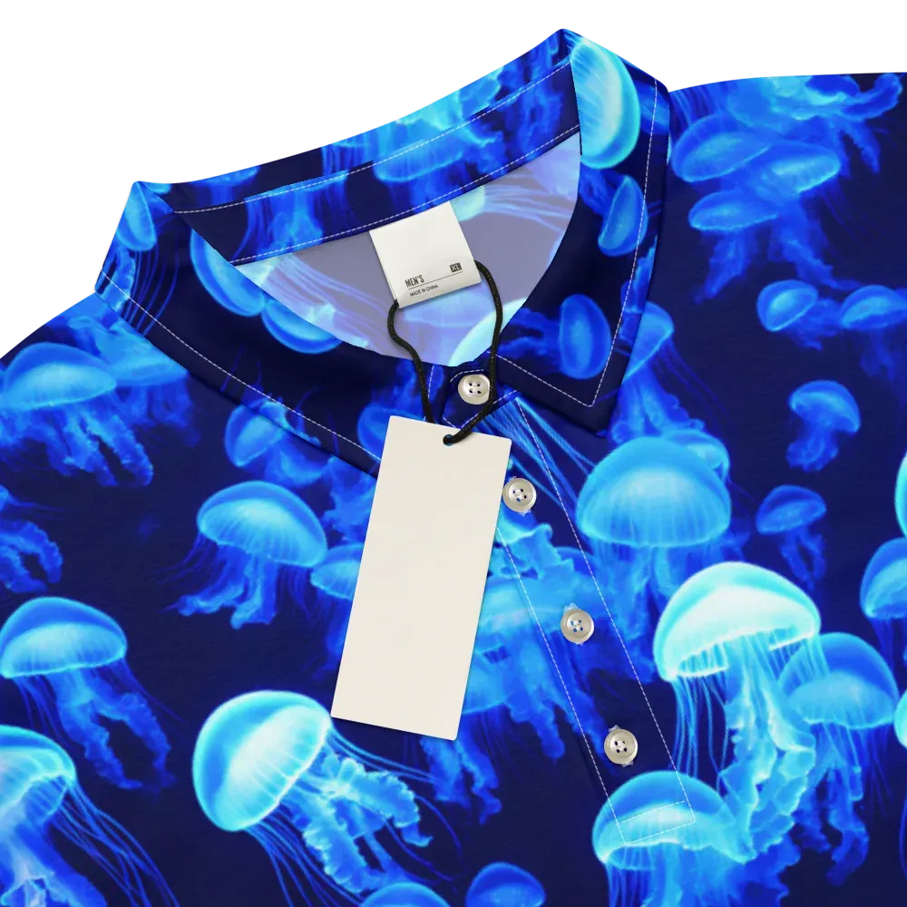 Azure Bloom on Men's Slim Fit Polo Shirt — Product details