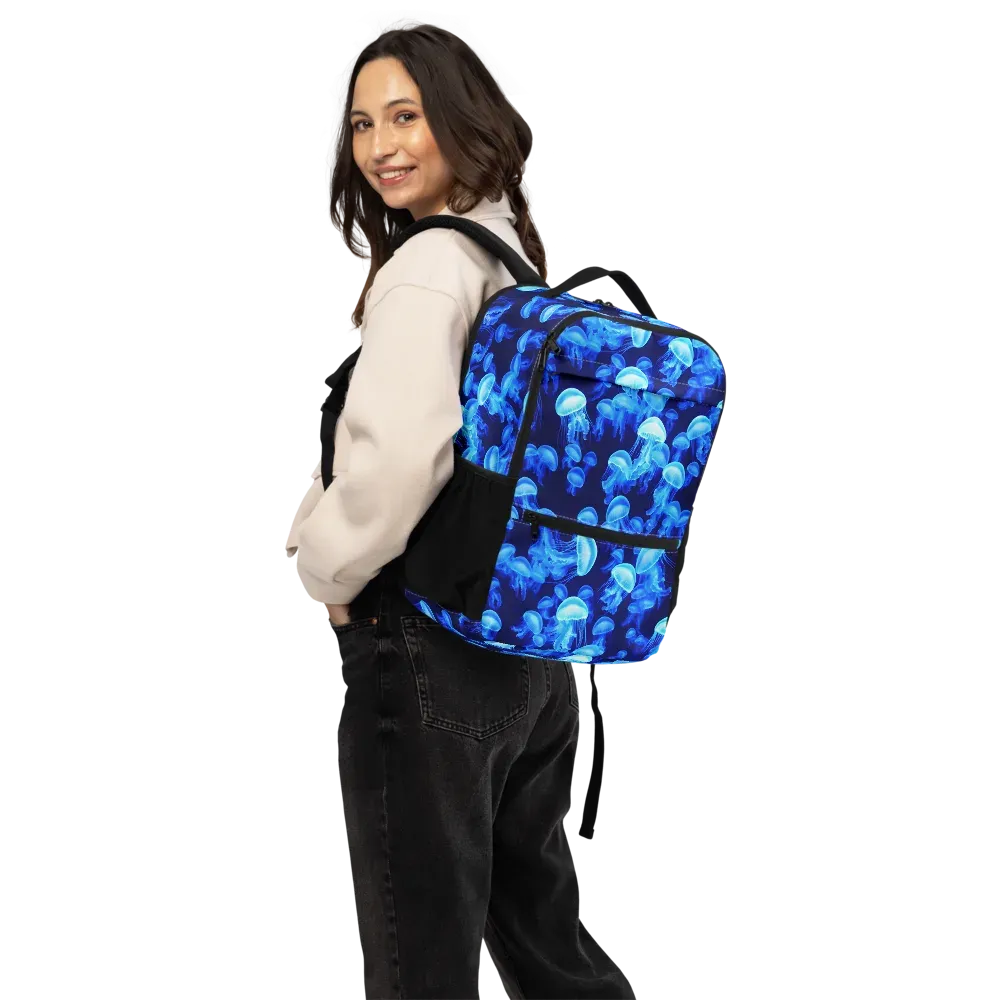 Azure Bloom on Utility Backpack — Back