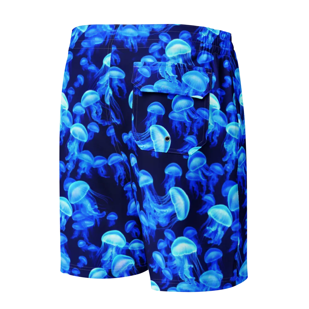 Azure Bloom on Men's Board Shorts — Back