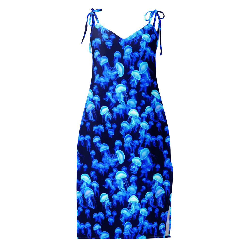Azure Bloom on Slip Dress — Front