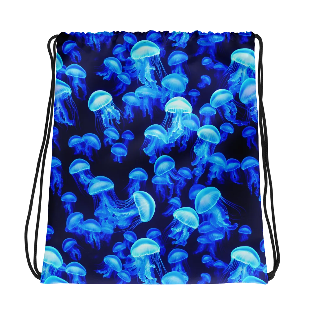 Azure Bloom on Drawstring Bag — Photo