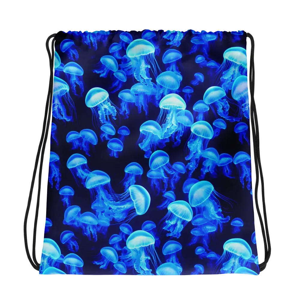 Azure Bloom on Drawstring Bag — Photo