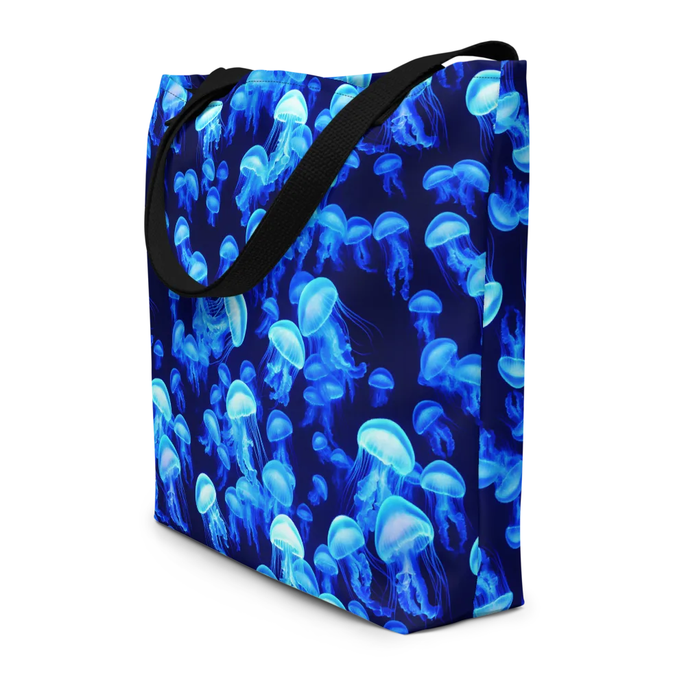 Azure Bloom on Large Tote Bag W/ Pocket — Front