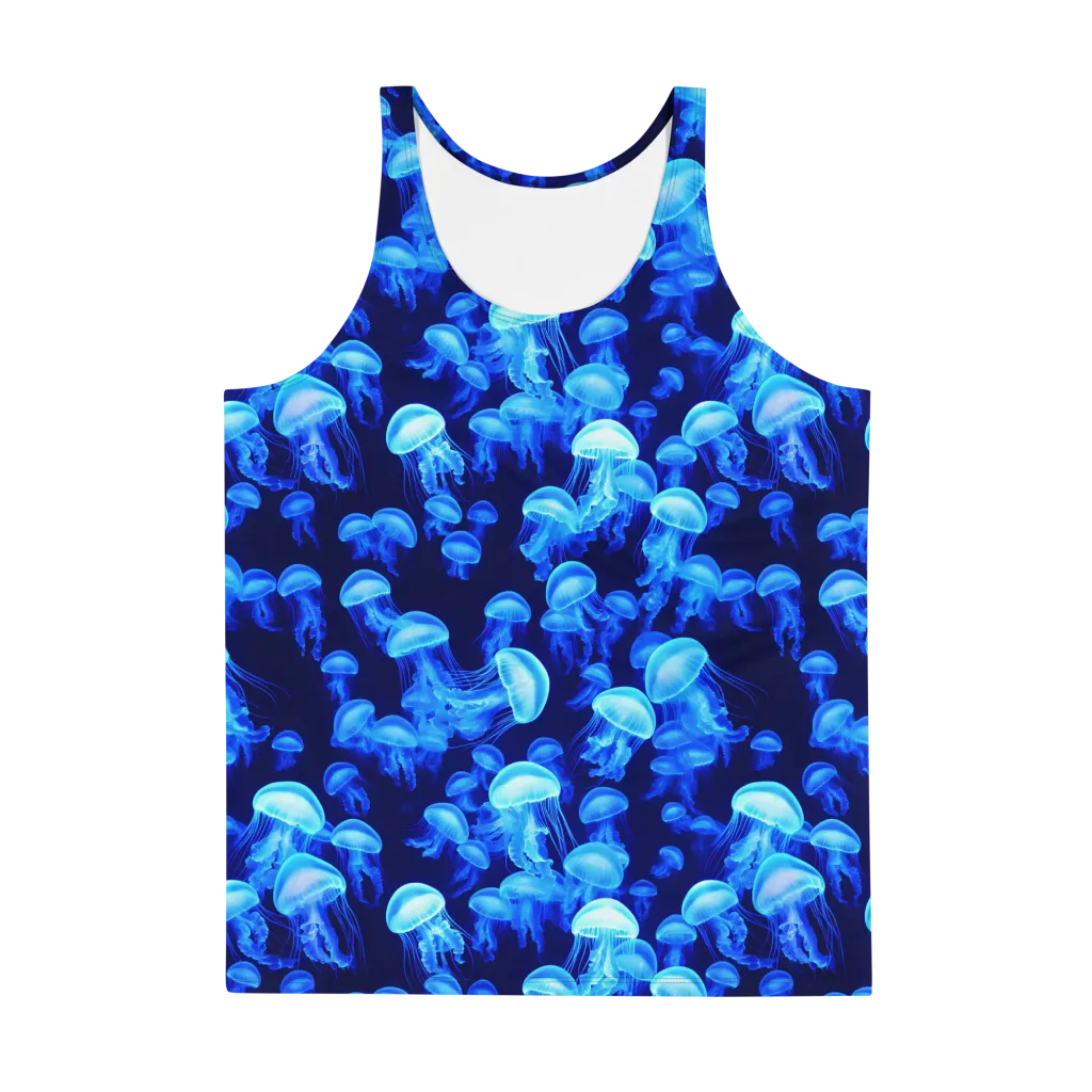 Azure Bloom on Men's Tank Top — Front