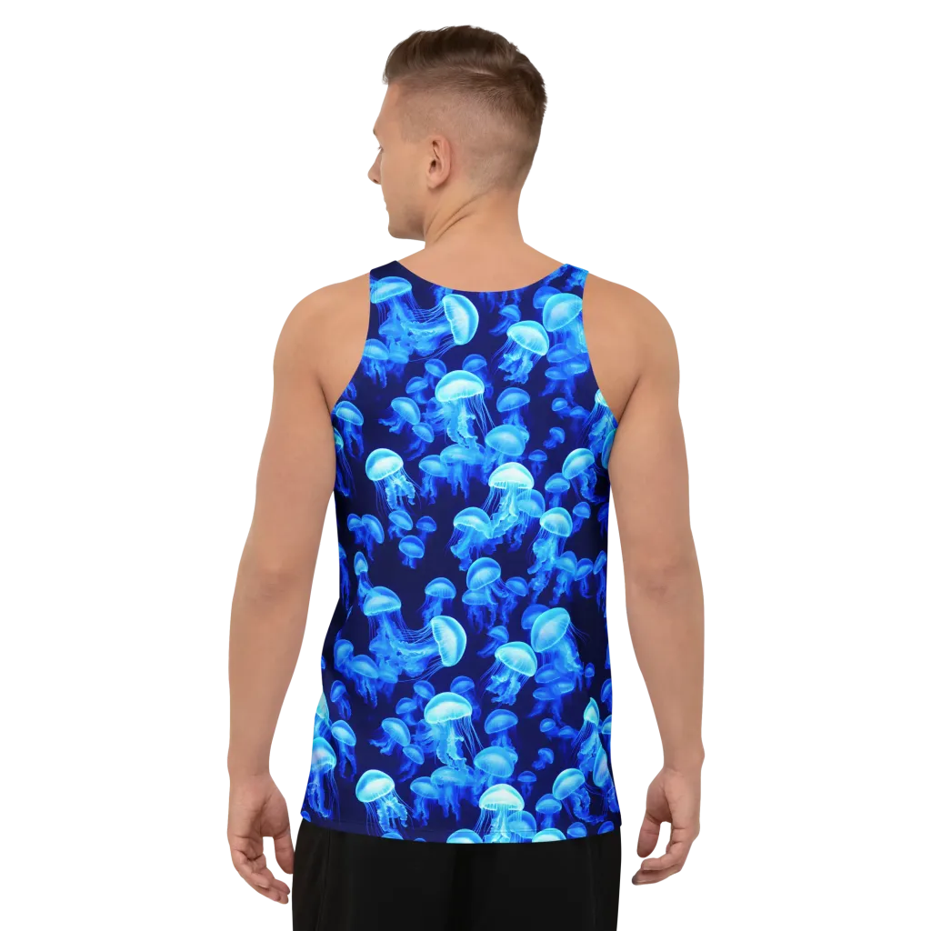 Azure Bloom on Men's Tank Top — Back