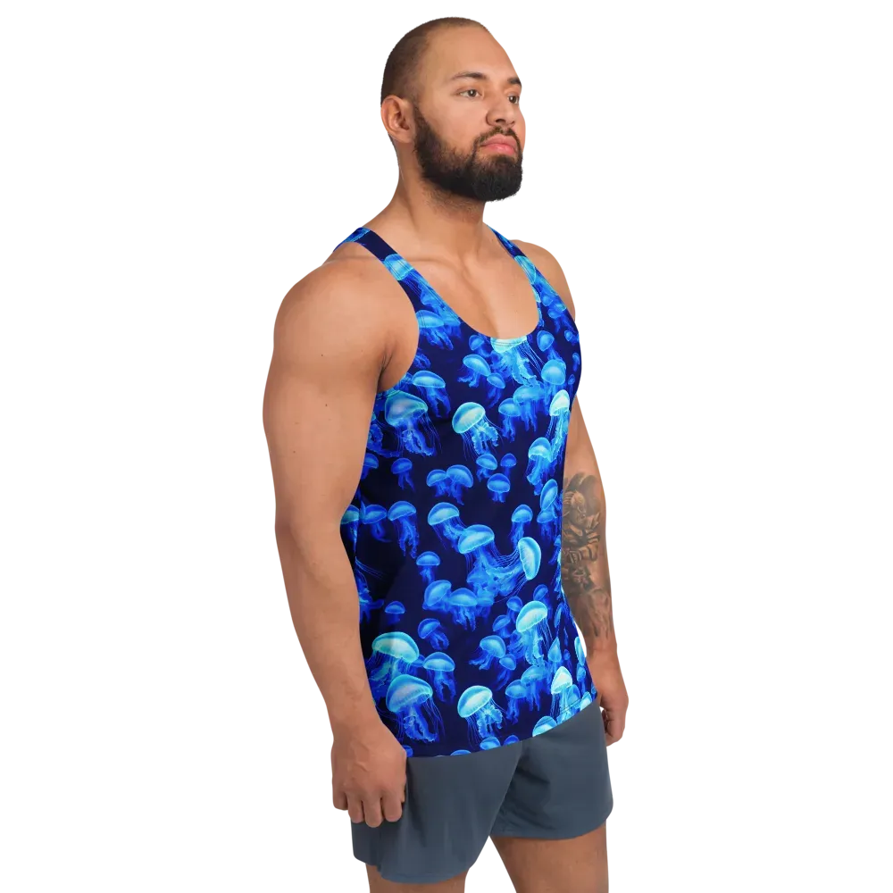 Azure Bloom on Men's Tank Top — Right Front
