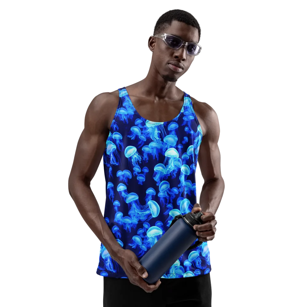 Azure Bloom on Men's Tank Top — Front