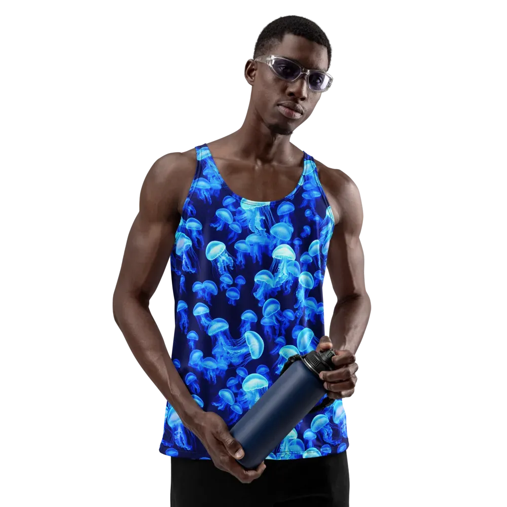 Azure Bloom on Men's Tank Top — Front