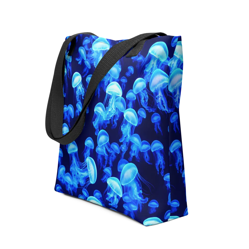 Azure Bloom on Tote Bag — Front