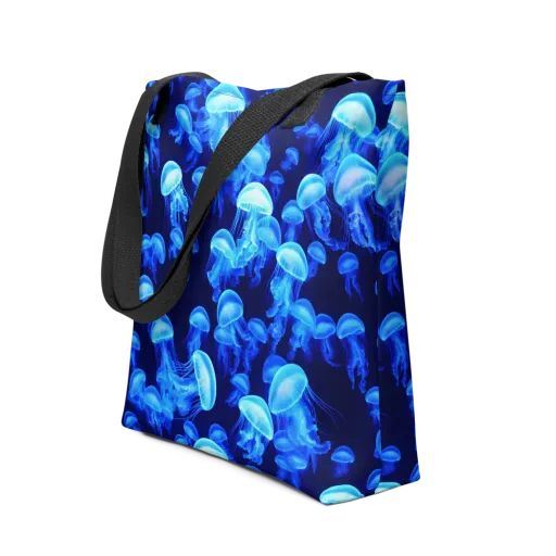 Azure Bloom on a Tote Bag