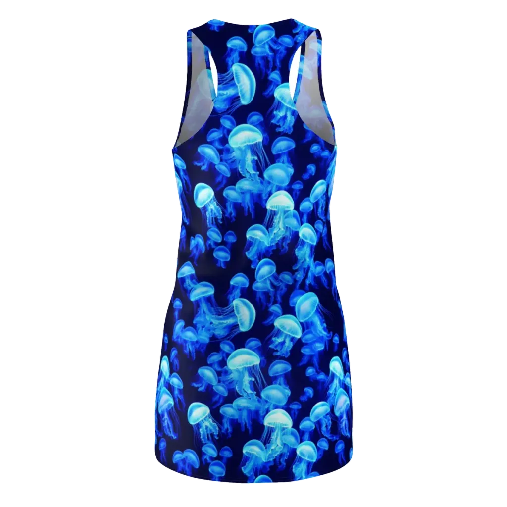 Azure Bloom on Racerback Dress — Back