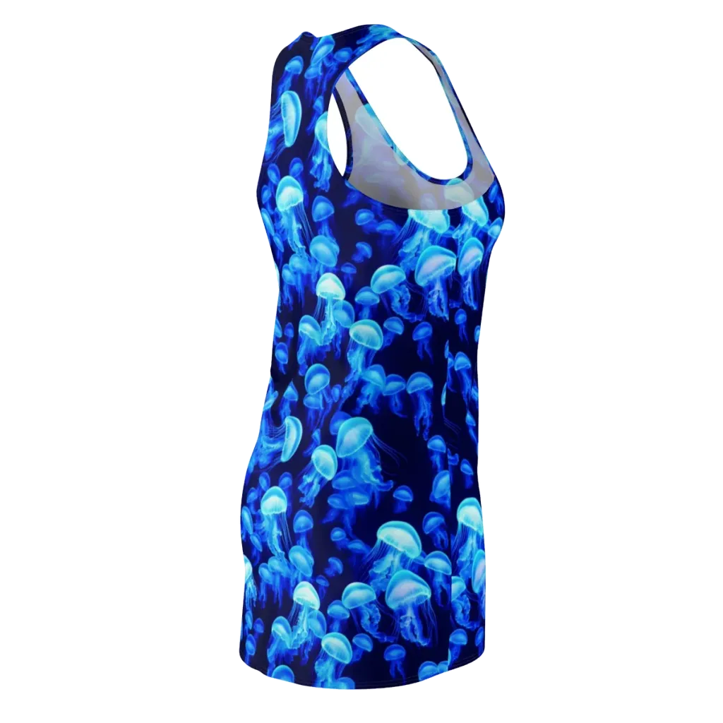 Azure Bloom on Racerback Dress — Back Side
