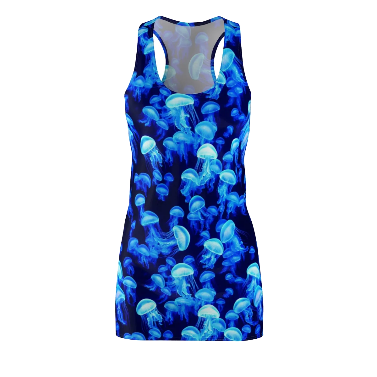 Azure Bloom on Racerback Dress — Front