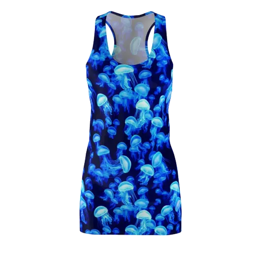 Azure Bloom on a Racerback Dress