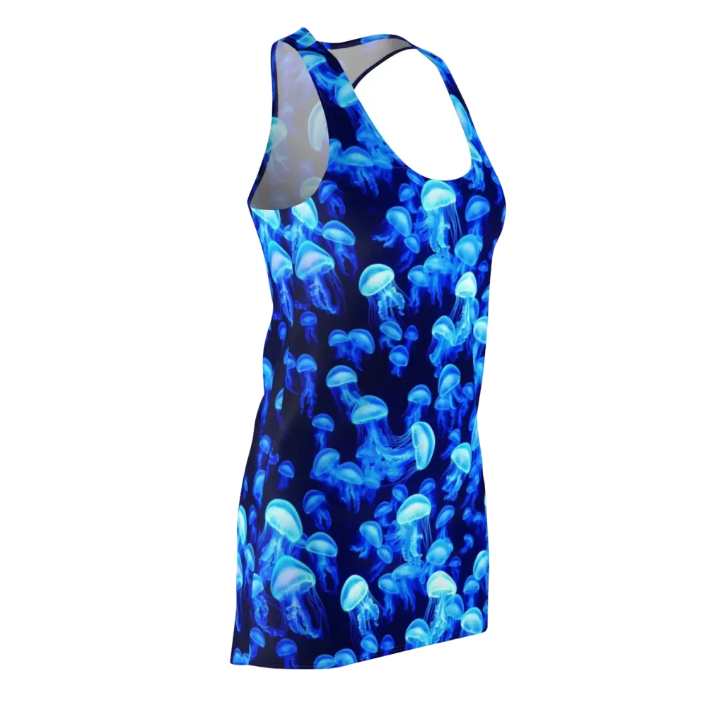 Azure Bloom on Racerback Dress — Front Side