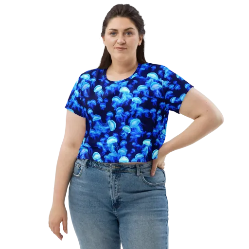 Azure Bloom on a Crop Tee