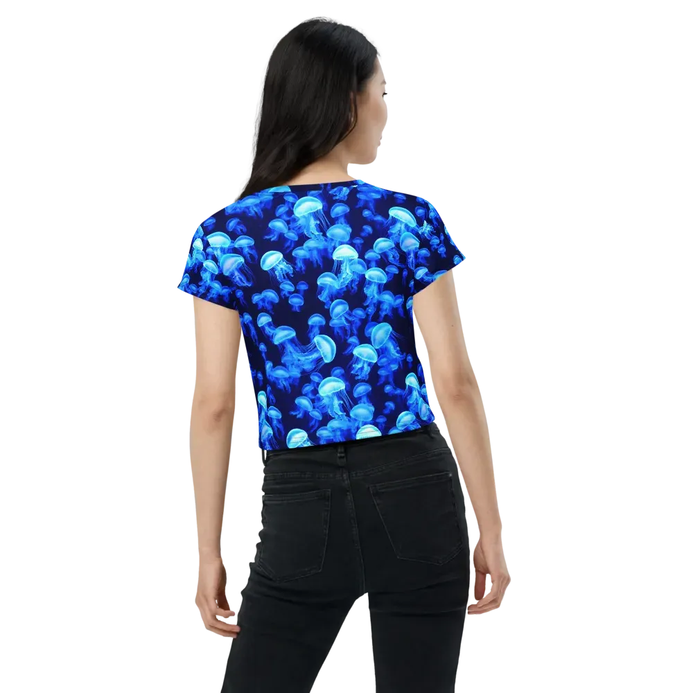 Azure Bloom on Crop Tee — Back