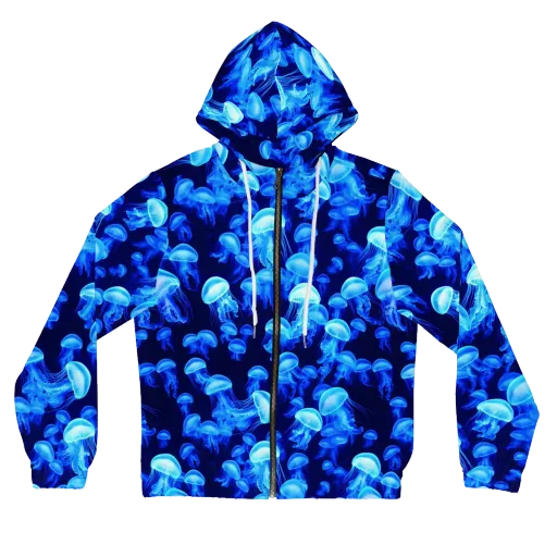 Azure Bloom on a Women's Full-Zip Hoodie