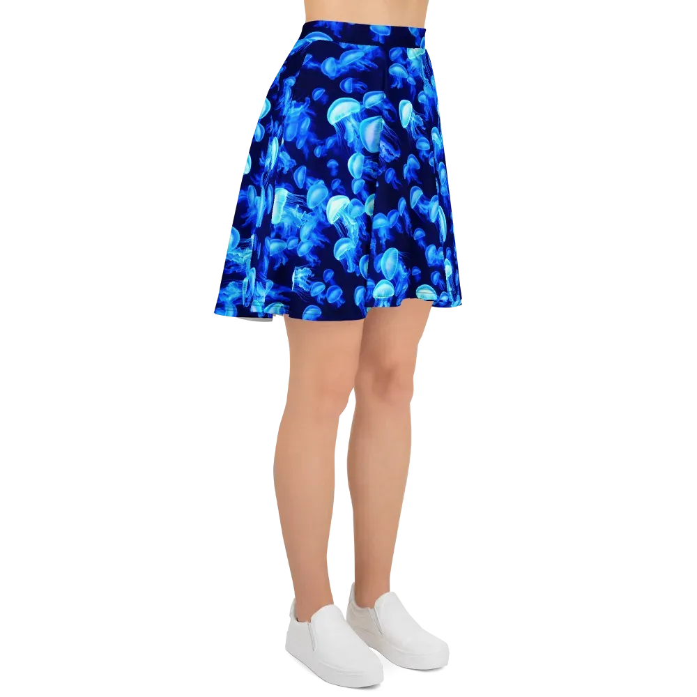 Azure Bloom on Skater Skirt — Right