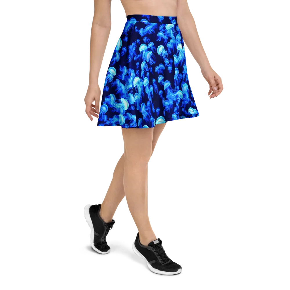 Azure Bloom on Skater Skirt — Right