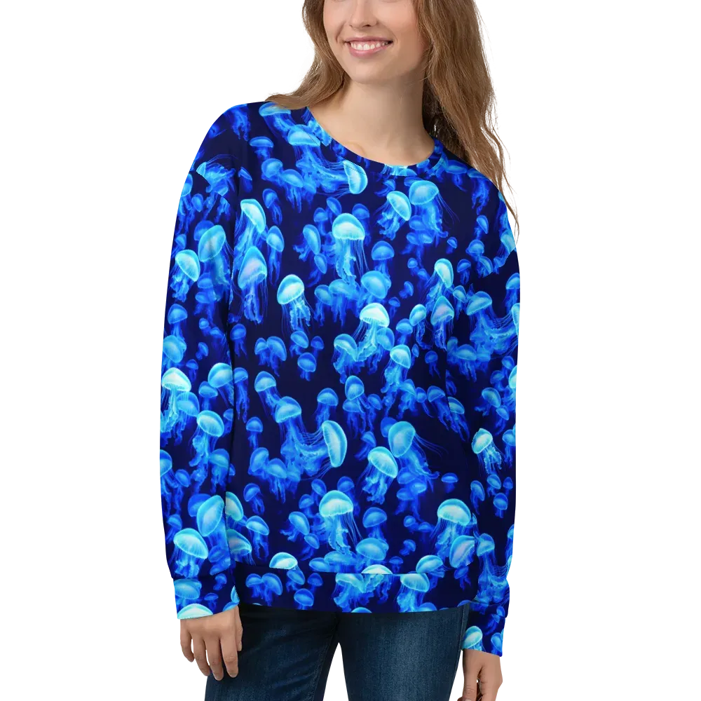 Azure Bloom on Sweatshirt — Front