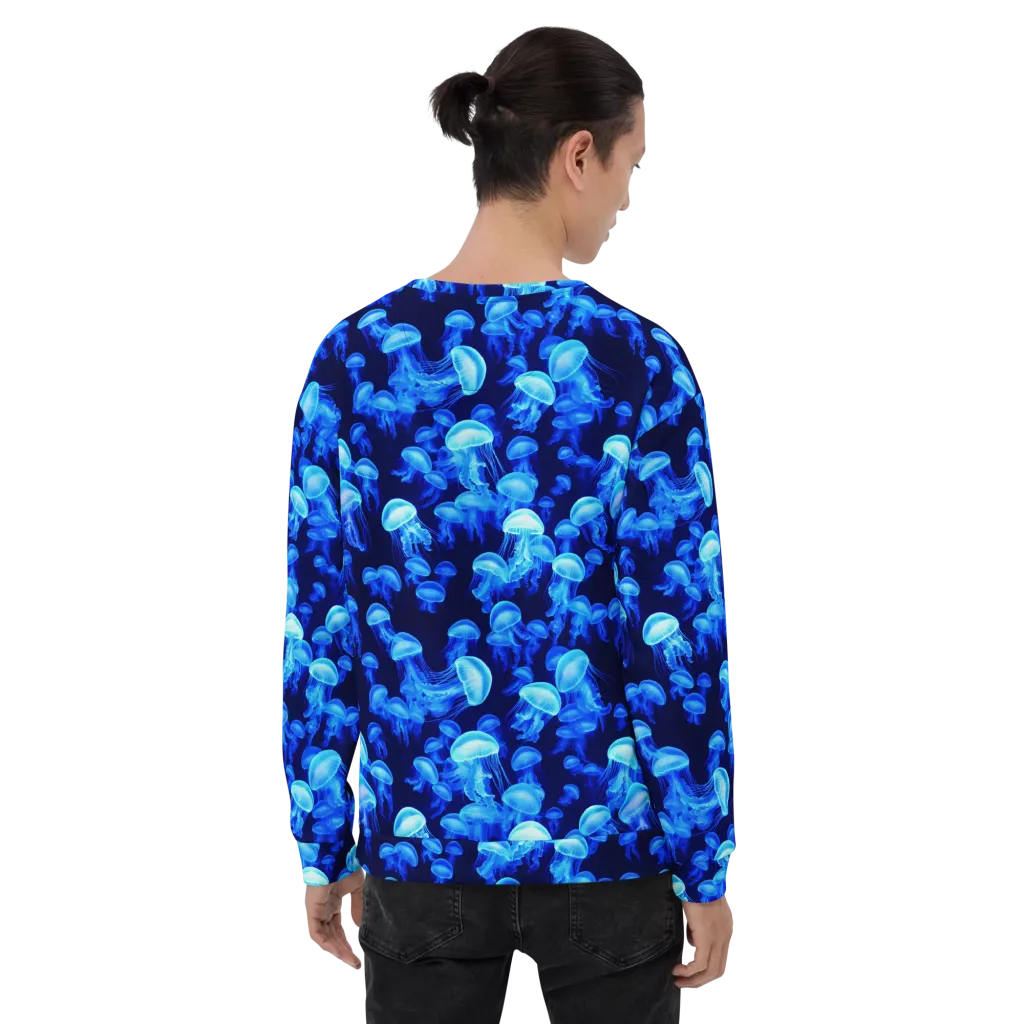 Azure Bloom on Sweatshirt — Back
