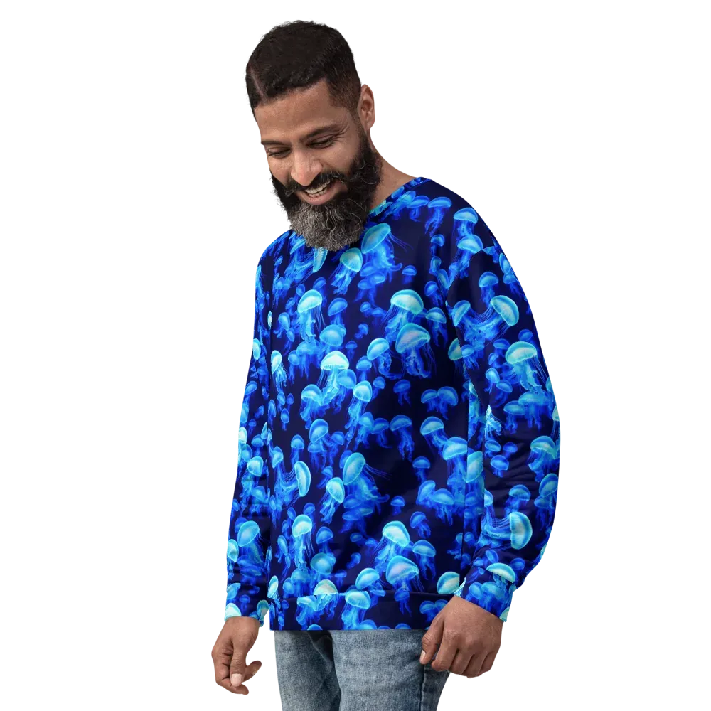 Azure Bloom on Sweatshirt — Left Front