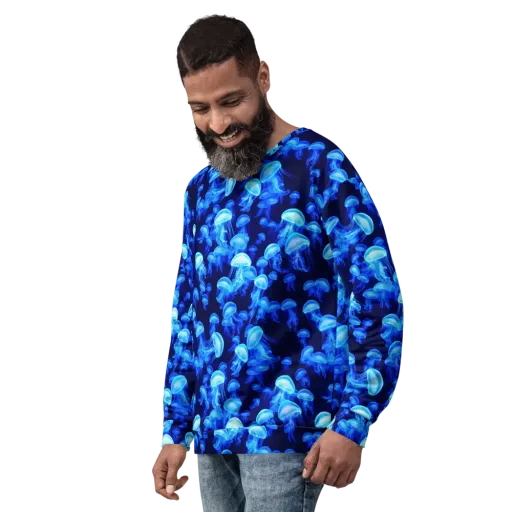 Azure Bloom on a Sweatshirt