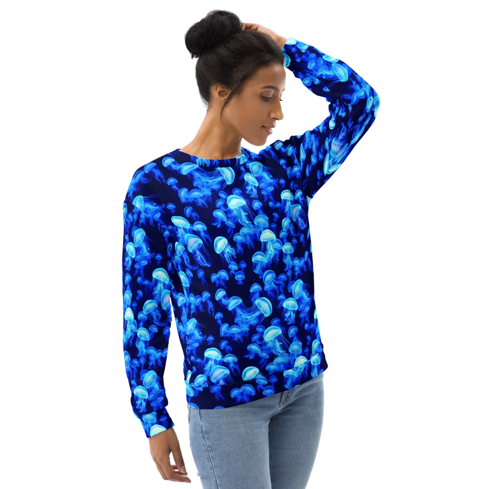 Azure Bloom on Sweatshirt — Right Front