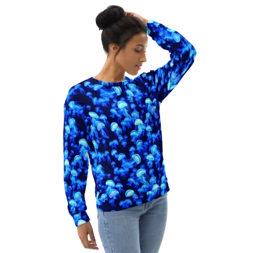 Azure Bloom on Sweatshirt