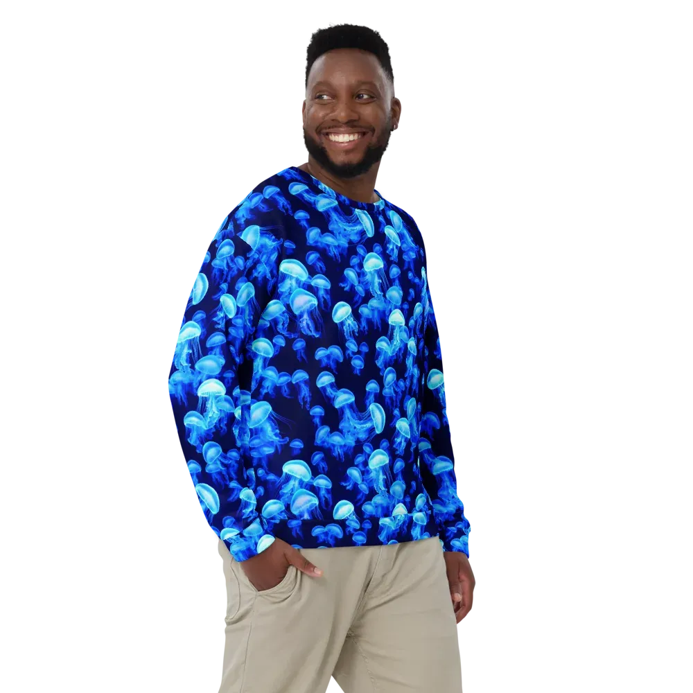 Azure Bloom on Sweatshirt — Front