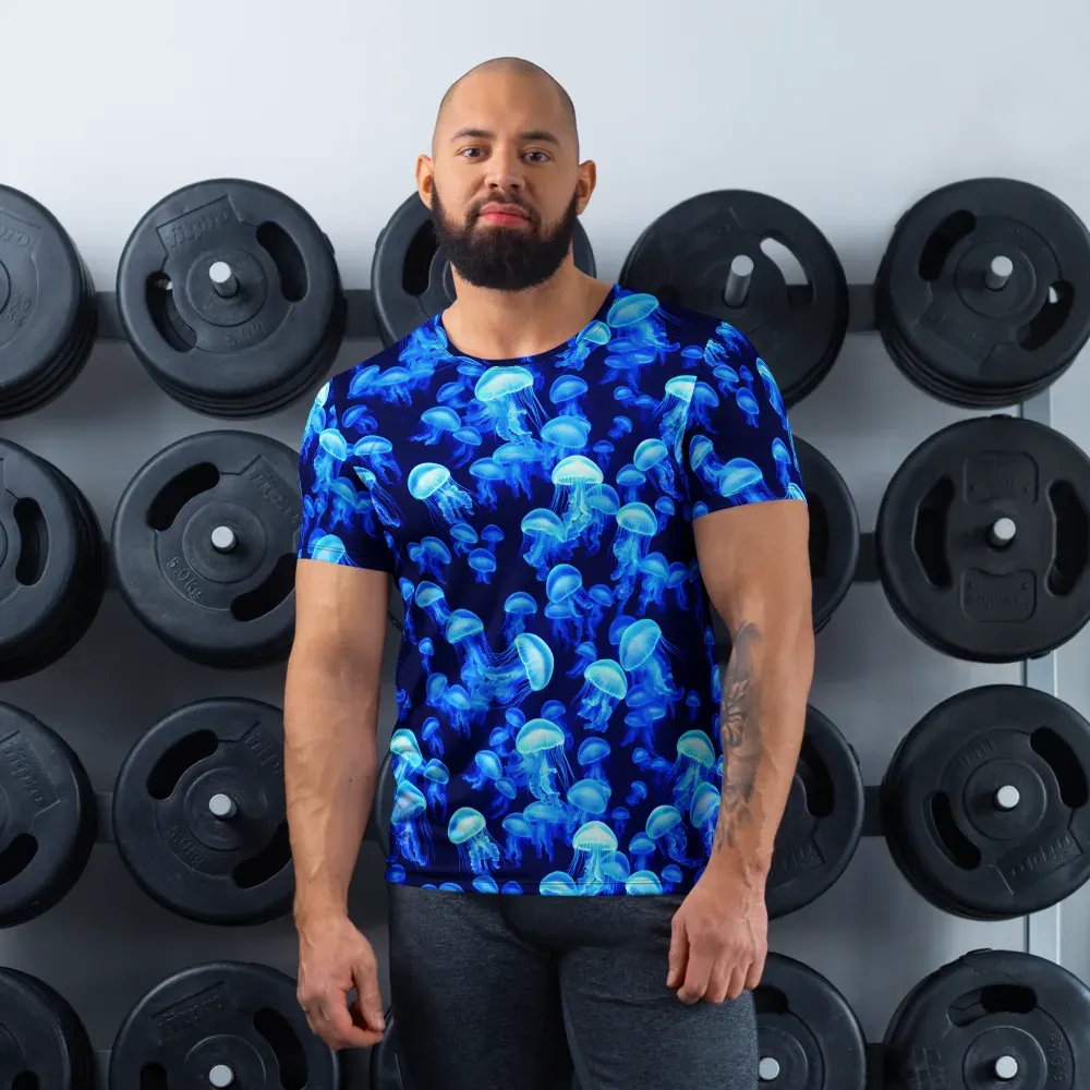 Azure Bloom on Men's Athletic T-Shirt — Front