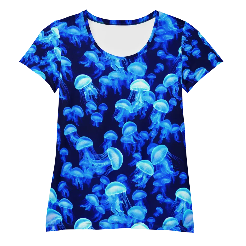 Azure Bloom on Women's Athletic T-Shirt — Front