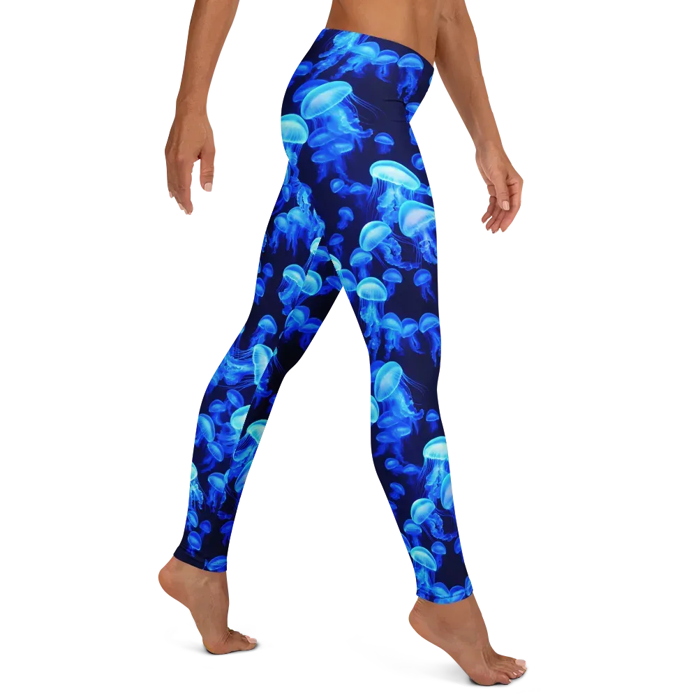 Azure Bloom on Leggings — Right